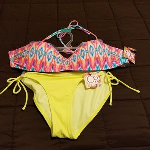 NWT!! Ocean Pacific Fluorescent Aztec Print Bikini
